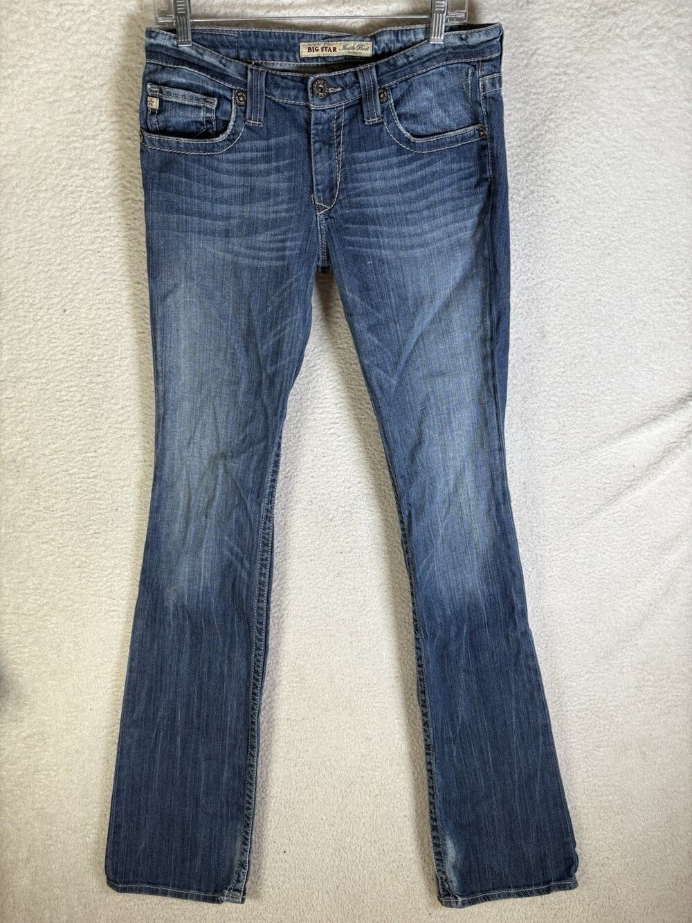 Big Star Maddie Jeans Womens 32x36 Medium Wash Mid Rise Bootcut Whiskers